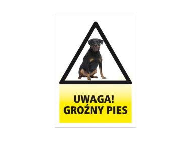 Zdjęcie: Oznaczenie "Uwaga groźny pies" 14,8x21 cm METRO