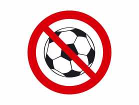 Oznaczenie "Zakaz gry w piłkę" 15x15 cm folia nieświecąca METRO