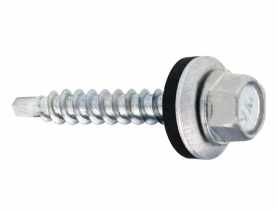 Wkręt samowiercący z podkładką EPDM do mocowania blach do podłoża drewnianego 48x55 mm WKRĘT-MET