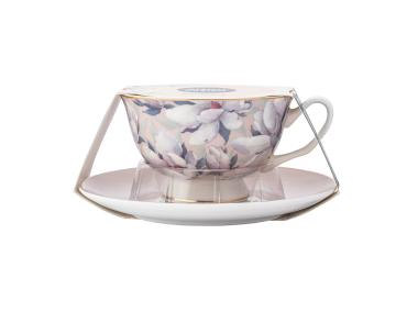 Zdjęcie: Filiżanka Magnolia różowa 220 ml ze spodkiem dekoracja Moja kochana ALTOM DESIGN