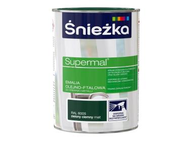 Zdjęcie: Emalia Supermal matowy zielon ciemny RAL6005 0,8L ŚNIEŻKA