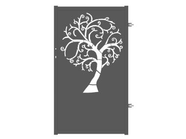 Zdjęcie: Furtka Nela 0,90 m, 1,50 m, stal ocynk+RAL7016 struktura prawa, z elektrozaczepem, POLBRAM