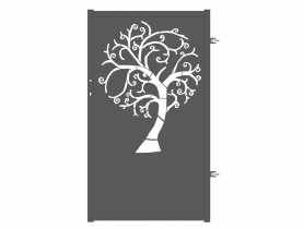 Furtka Nela 0,90 m, 1,50 m, stal ocynk+RAL7016 struktura prawa, z elektrozaczepem, POLBRAM