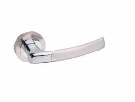 Klamka wewnętrzna Carino DH-91A szyld dzielony okrągły chrom+nikiel szczotkowany GAMET BASIC LINE