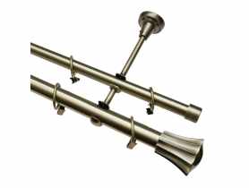 Karnisz podwójny 25/19 mm Rodos 240 cm mosiądz GARDINIA