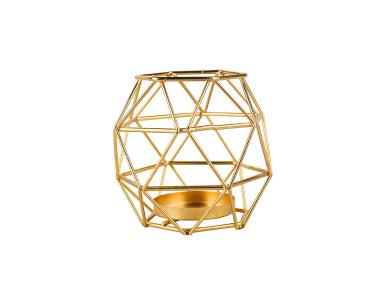 Zdjęcie: Świecznik metalowy 10x10x9 cm złoty ALTOMDESIGN