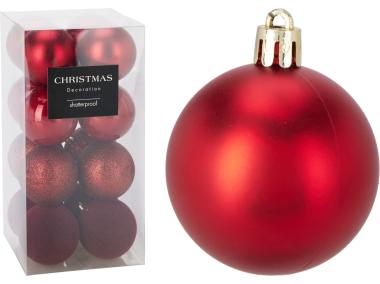 Zdjęcie: Bombki plastikowe 6 cm - 16 szt. ciemnoczerwone KOOPMAN