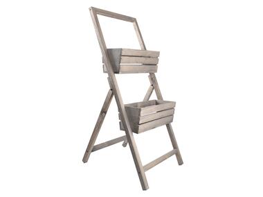 Zdjęcie: Kwietnik stojak na 2 balkonówki szary 45x52x110 cm TIN TOURS