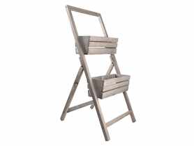 Kwietnik stojak na 2 balkonówki szary 45x52x110 cm TIN TOURS