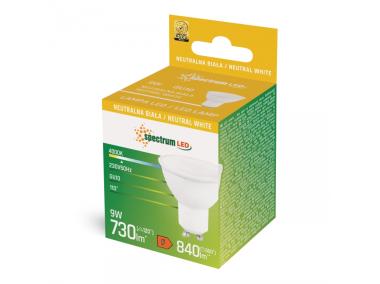 Zdjęcie: Żarówka LED 9 W NW GU10 z mleczną szybką biała SPECTRUM