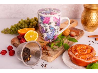 Zdjęcie: Kubek z zaparzaczem i pokrywką 340 ml dekoracja bez ALTOM DESIGN