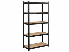 Regał metalowy malowany 180x90x40 cm czarny PSB