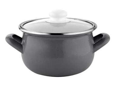 Zdjęcie: Garnek emaliowany Capri Pyza 20 cm - 3,8 L szary EMALIA PLESZEW