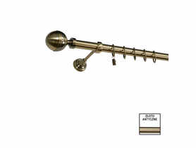 Karnisz pojedynczy Zeus fi 25 mm - 320 cm kula złoto KARWEL