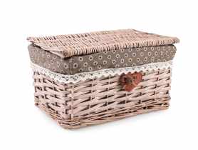 Kuferek wiklinowy z sercem 30x20x16 cm brązowy mały TIN TOURS