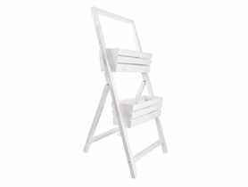 Kwietnik na 2 balkonówki 45x32x110 cm biały TIN TOURS