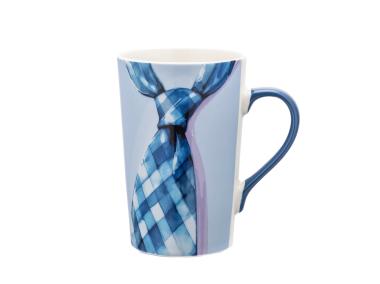 Zdjęcie: Kubek stożek wysoki Najlepszy dziadek 430 ml dekoracja niebieski krawat ALTOM DESIGN