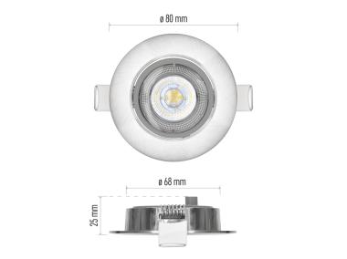 Zdjęcie: Oczko LED Exclusive 5W neutralna biel, srebrny EMOS