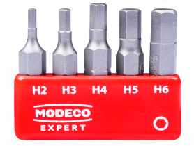 Zestaw bitów 25 mm HEX2 HEX3 HEX4 HEX5 HEX6 - blister - 5 elementów MODECO EXPERT