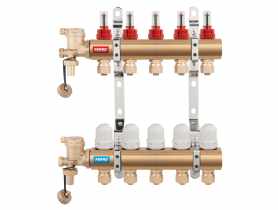 Rozdzielacz 2-drogowy z zaworami termostatycznymi i przepływomierzami FERRO
