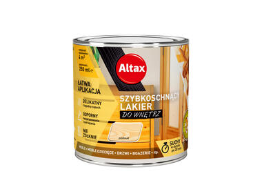 Zdjęcie: Lakier szybkoschnący do wnętrz 250 ml bezbarwny półmat ALTAX
