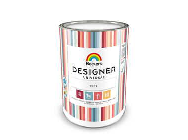 Zdjęcie: Emalia do drewna i metalu Designer Universal White 1 L BECKERS
