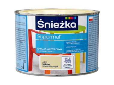 Zdjęcie: Farba emaliowo-akrylowa Supermal 0,4 L beżowa ŚNIEŻKA