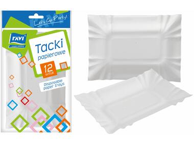 Zdjęcie: Tacki papierowe 13,5x20,5 cm 12 szt. RAVI