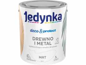 Emalia akrylowa Deco&Protect drewno i metal mat biały 5 L JEDYNKA