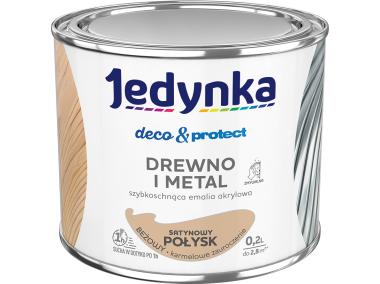 Zdjęcie: Emalia akrylowa Deco&Protect drewno i metal satynowy połysk beżowy 0,2 L JEDYNKA