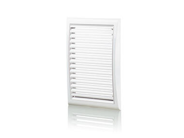Zdjęcie: Kratka wentylacyjna z siatką, regulowaną żaluzją i okrągłym kołnierzem, 193x188/125 mm biała VENTS