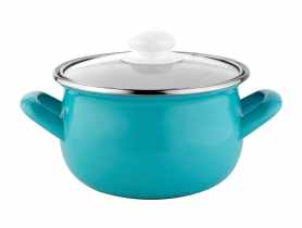 Garnek emaliowany Capri Pyza 18 cm - 2,8 L morski EMALIA PLESZEW