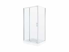 Kabina prostokątna 100x80, szkło transparentne, polski brodzik o wysokości 14 cm w komplecie LIVENO