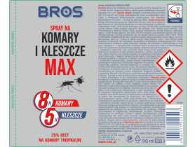 Spray na komary i kleszcze max 90 ml BROS
