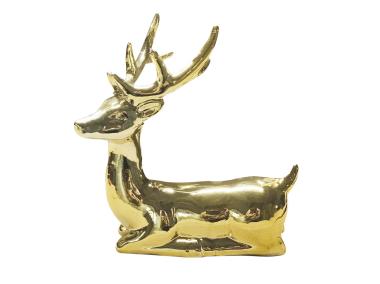 Zdjęcie: Figurka porcelanowa Renifer 13,5x7,5x14 cm złota ALTOMDESIGN