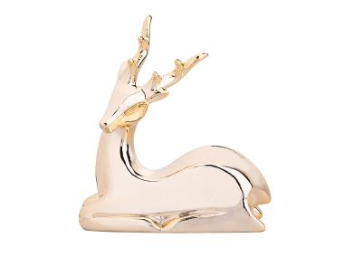 Zdjęcie: Figurka porcelanowa Renifer Modern 14,5x6x16 cm złota ALTOMDESIGN