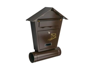 Zdjęcie: Skrzynka na listy SD2T domek z tubą złoty brąz METRO