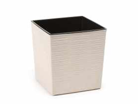 Doniczka Juka Eco 19x19 cm dłuto biały LAMELA