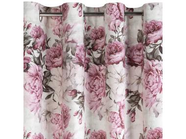 Zdjęcie: Zasłona gotowa Peony 140x250 cm kremowo-różowy EUROFIRANY