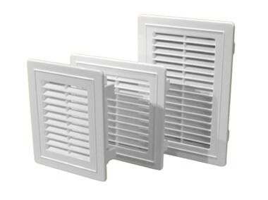 Zdjęcie: Kratka wentylacyjna skośna płaska 14/14 cm rozmiar 150x155 mm biały PRZYBYSZ