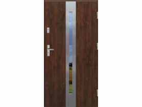 Drzwi zewnętrzne stalowo-drewniane Disting Otello 08 Orzech 90 cm prawe KR CENTER