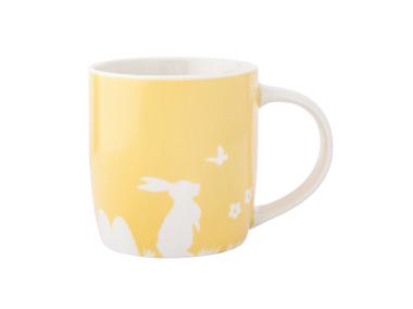 Zdjęcie: Kubek baryłka szeroka 360 ml dekoracja zajączek z motylem żółty ALTOM DESIGN