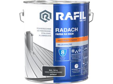 Zdjęcie: Farba na dach Radach szary antracyt RAL7016 10L RAFIL