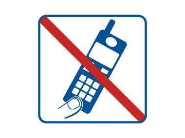Zdjęcie: Oznaczenie "Zakaz używania telefonów komórkowych" 14,8x14,8 cm METRO