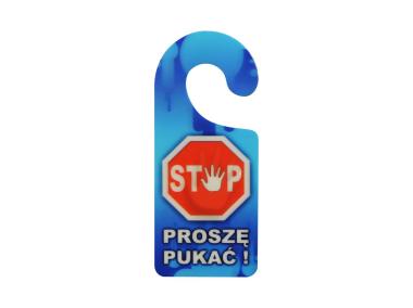 Zdjęcie: Oznaczenie F16 8x19/S "STOP! Proszę pukać" zawieszka METRO