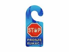 Oznaczenie F16 8x19/S "STOP! Proszę pukać" zawieszka METRO