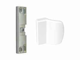 Zatrzask drzwi balkonowych MD z uchwytem białym METRO