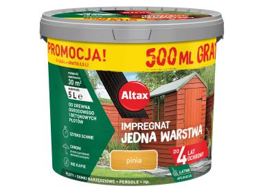 Zdjęcie: Impregnat Jedna Warstwa 4 lata, pinia 4,5 L + 0,5 L ALTAX