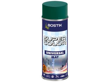 Zdjęcie: Lakier uniwersalny ogólnego zastosowania Super Color Universal Mat ciemnozielony 400 ml BOSTIK