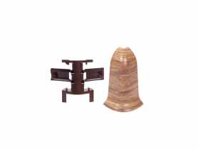 Narożnik zewnętrzny + element mocujący RAK do listwy przypodłogowej  Pecan Mat 2 szt. CEZAR